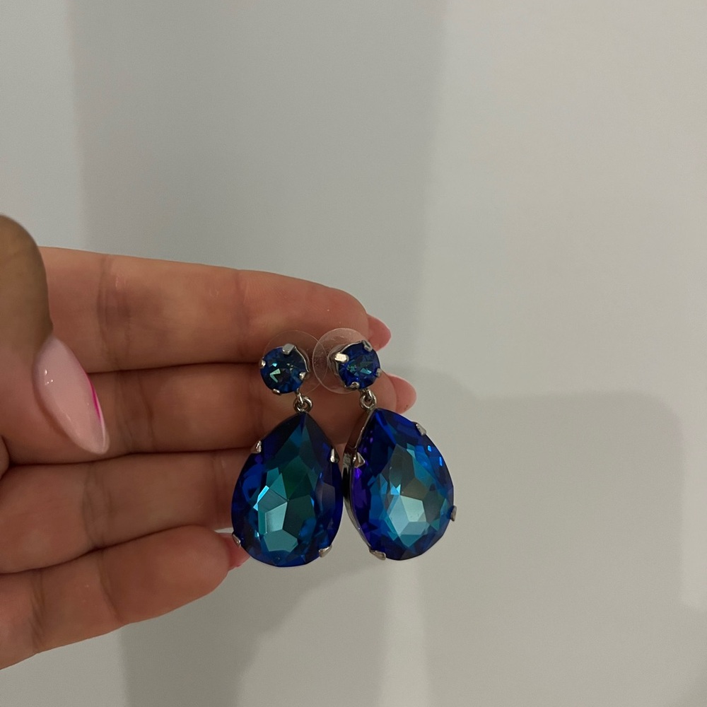 Rebekah Price Blue Tear Drop Earrings